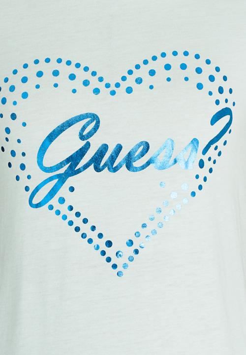 GUESS - Dotted Heart Tee Aqua