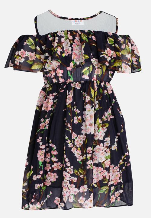 Pop Candy - Floral printed flounce dress - multi-colour