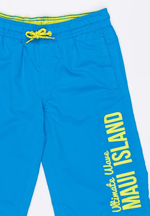 Pop Candy - Printed Swimming Shorts Mid Blue