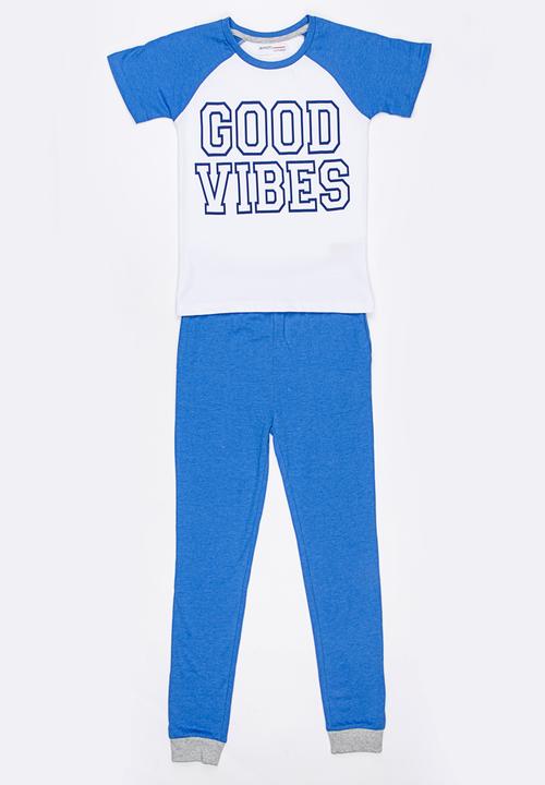 MINOTI - Nap Printed PJ Set Blue and White