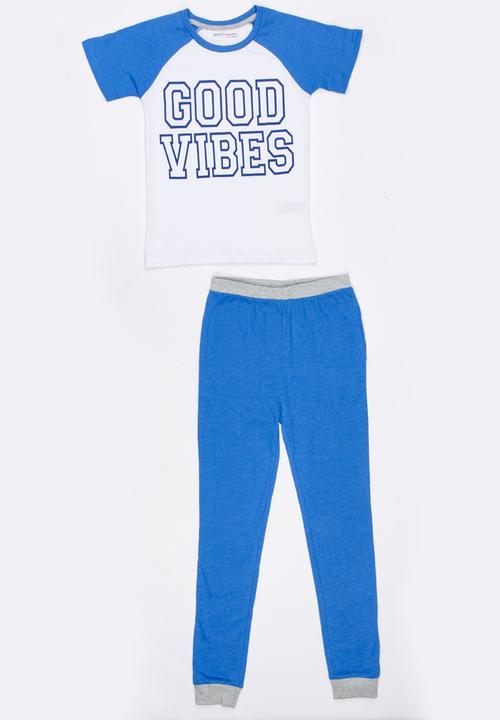 MINOTI - Nap Printed PJ Set Blue and White