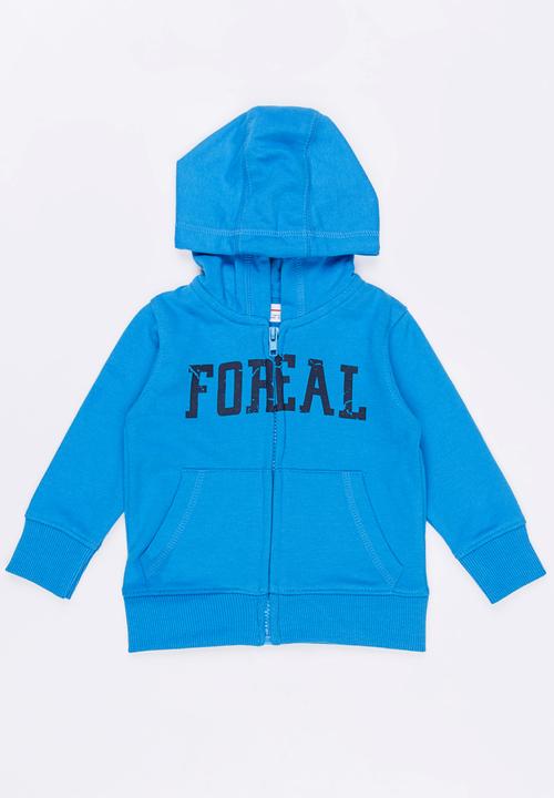 MINOTI - Basic Fleece Zip Thru Hoodie Turquoise