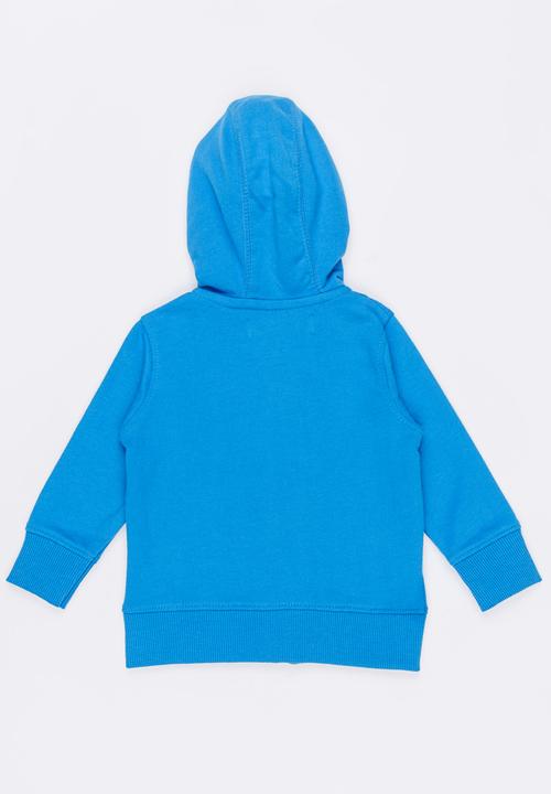 MINOTI - Basic Fleece Zip Thru Hoodie Turquoise