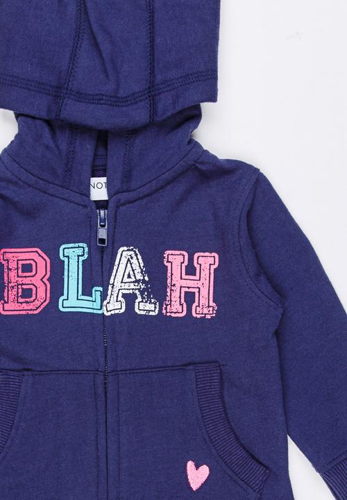 MINOTI - Basic Fleece Zip Thru Hoodie Navy