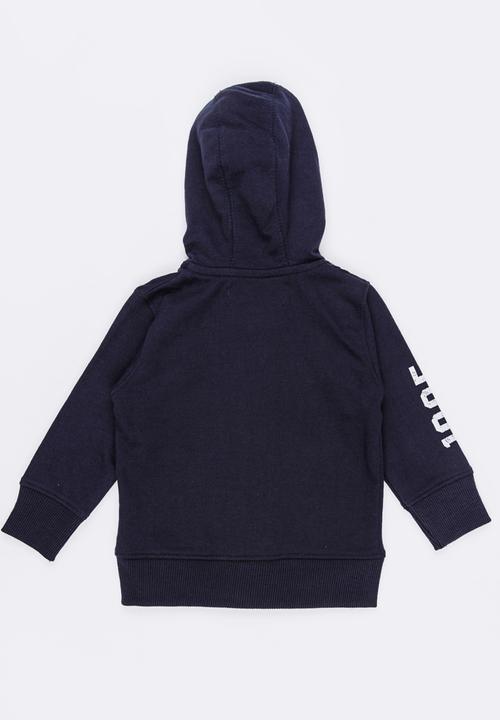 MINOTI - Basic Fleece Zip Thru Hoodie Navy