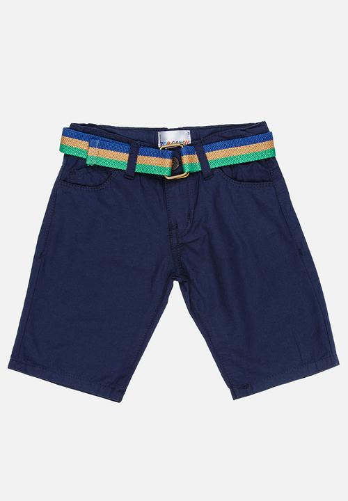 Pop Candy - Shorts with stipe belt - navy 