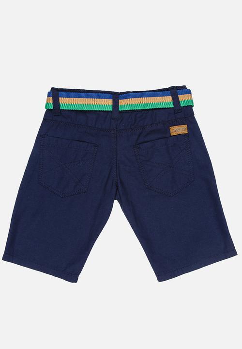 Pop Candy - Shorts with stipe belt - navy 