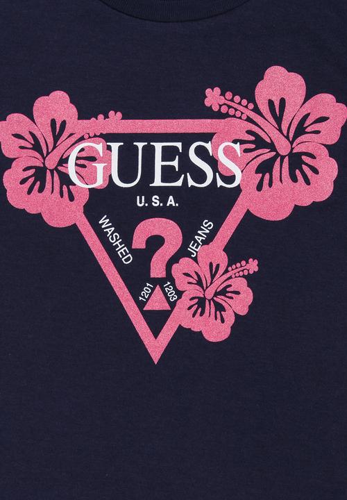 GUESS - Tri 3 Flower Tee Dark Blue