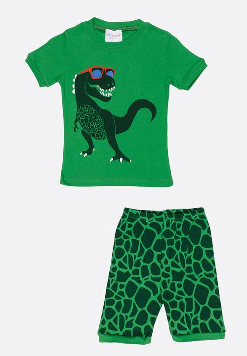 Pop Candy - Short Sleeve Printed Pj Set  - Green