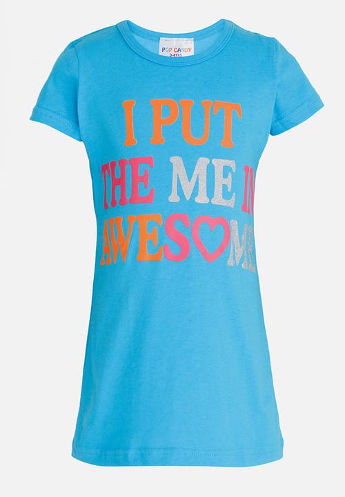 Pop Candy - Printed Pj  Tee Mid Blue