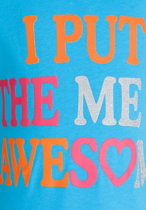 Pop Candy - Printed Pj  Tee Mid Blue