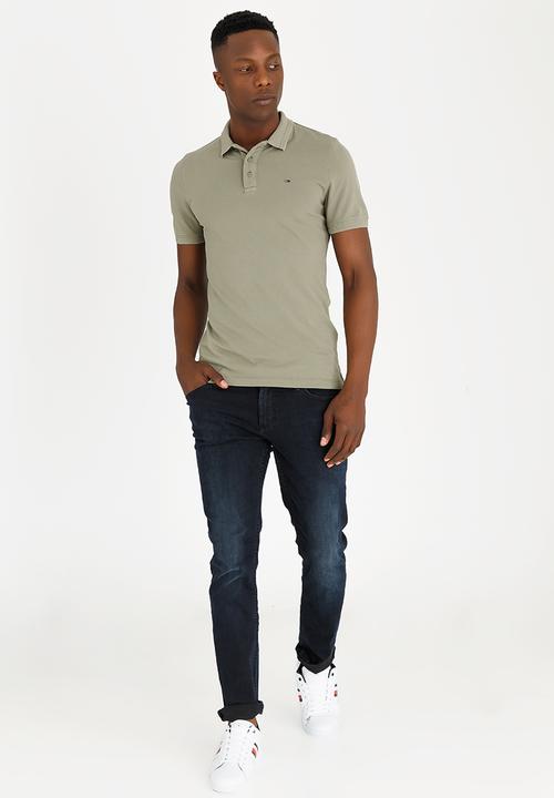 Tommy Hilfiger - Fine Garment Dye Polo Golfer Khaki Green