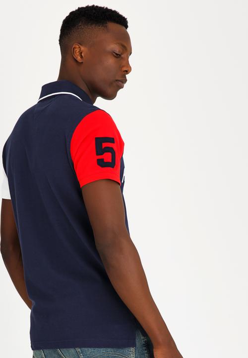 Tommy Hilfiger - Colourblock Slim Polo Golfer Blue
