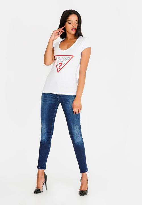 GUESS - Guess Bling Logo Tee White