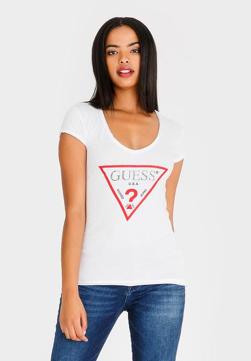 GUESS - Guess Bling Logo Tee White