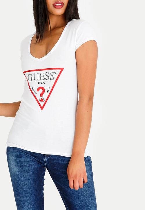 GUESS - Guess Bling Logo Tee White