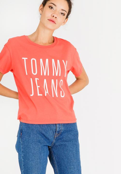 Tommy Hilfiger - Cropped Logo Tee Peach