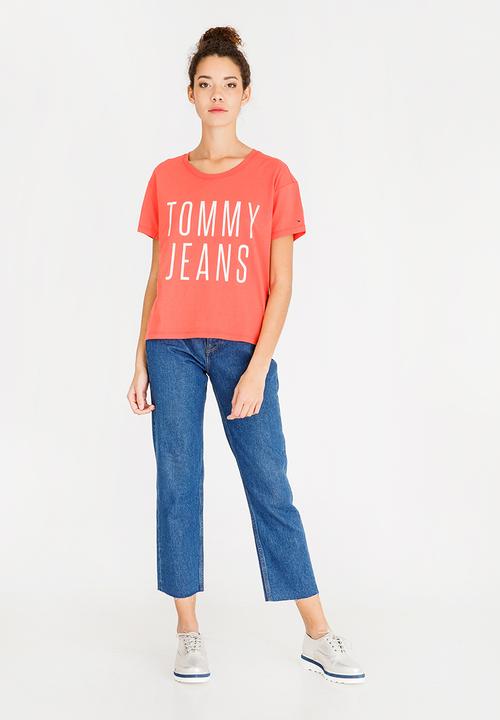 Tommy Hilfiger - Cropped Logo Tee Peach