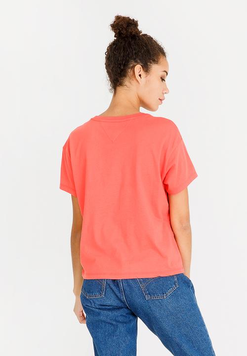Tommy Hilfiger - Cropped Logo Tee Peach