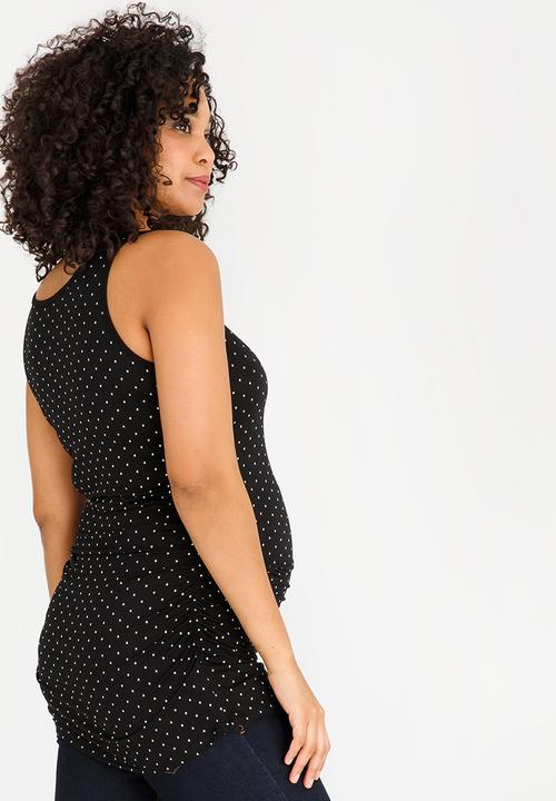 Cherry Melon - Polkadot Tank Top Black and White