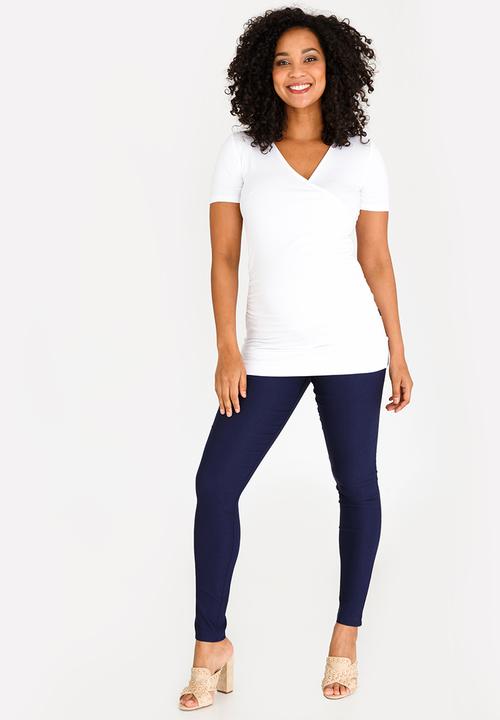 Cherry Melon - Basic Wrap Front Tee White