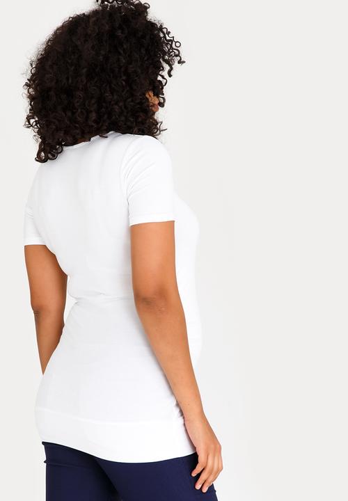 Cherry Melon - Basic Wrap Front Tee White
