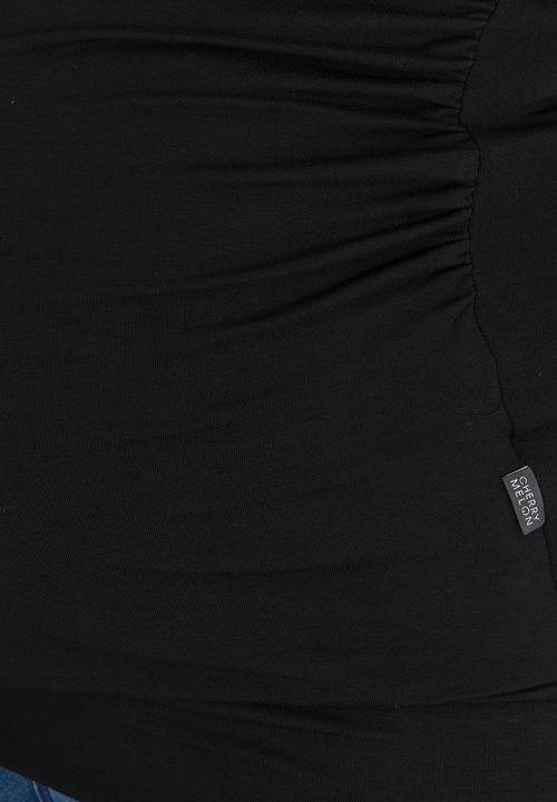 Cherry Melon - Basic Wrap Front Tee Black