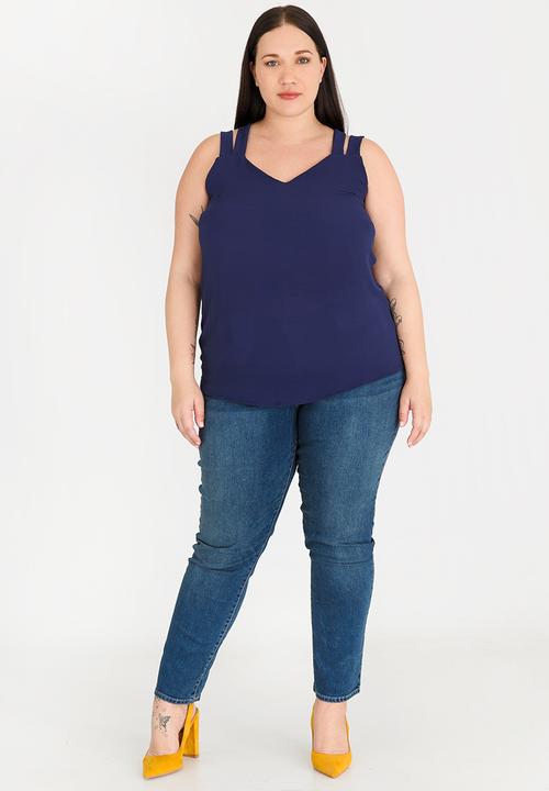 edit Plus - Strappy Back Cami Navy