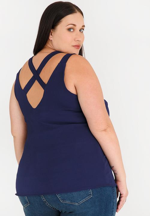 edit Plus - Strappy Back Cami Navy