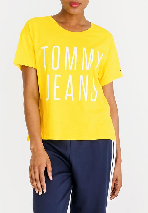 Tommy Hilfiger - Cropped Logo Tee Yellow