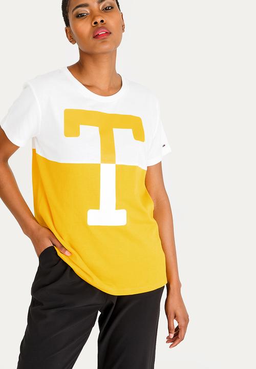 Tommy Hilfiger - Short Sleeve Tee Yellow and White