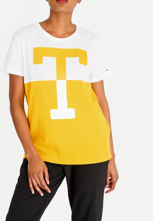 Tommy Hilfiger - Short Sleeve Tee Yellow and White