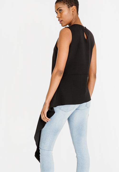 STYLE REPUBLIC - Asymmetrical Blouse Black