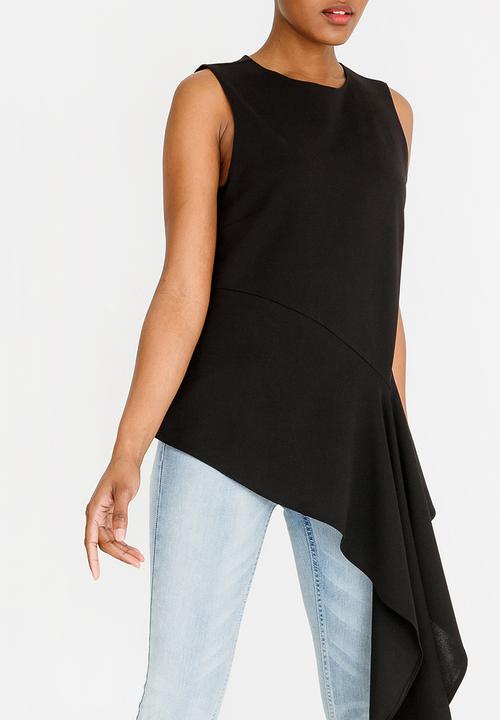 STYLE REPUBLIC - Asymmetrical Blouse Black