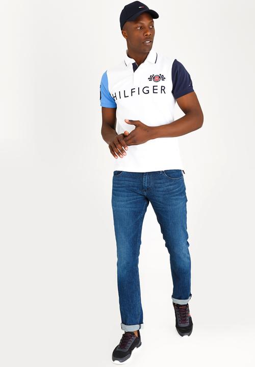 Tommy Hilfiger - Colour Block Badge Slim Polo White