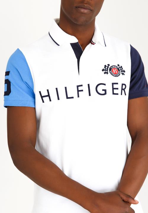 Tommy Hilfiger - Colour Block Badge Slim Polo White