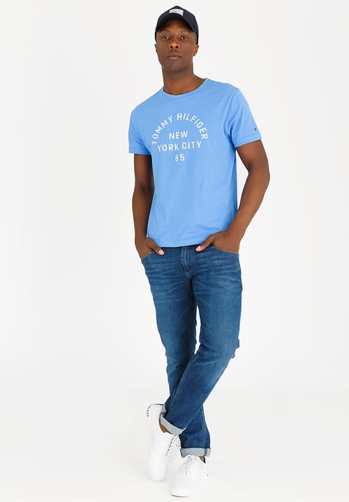 Tommy Hilfiger - Multi Layered Logo Graphic Tee Blue