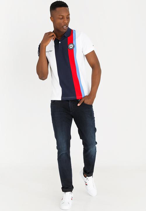 Tommy Hilfiger - Badge Polo Golfer Blue and White