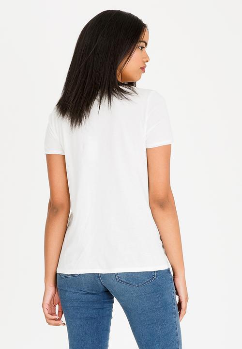 ONLY - Printed Lashes T-shirt Off White