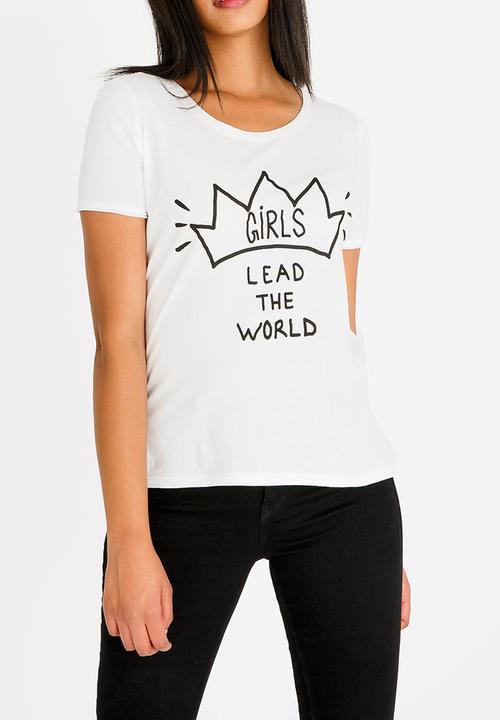 ONLY - Printed Crown T-shirt Off White