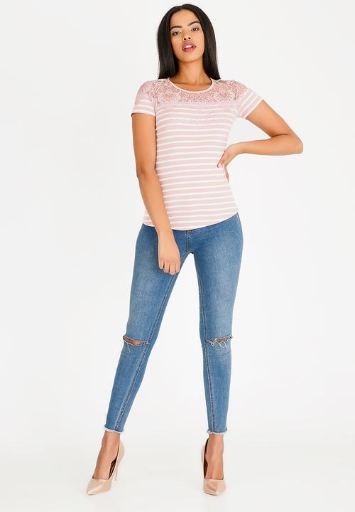 SISSY BOY - Rira Stripe One Up Top Pale Pink