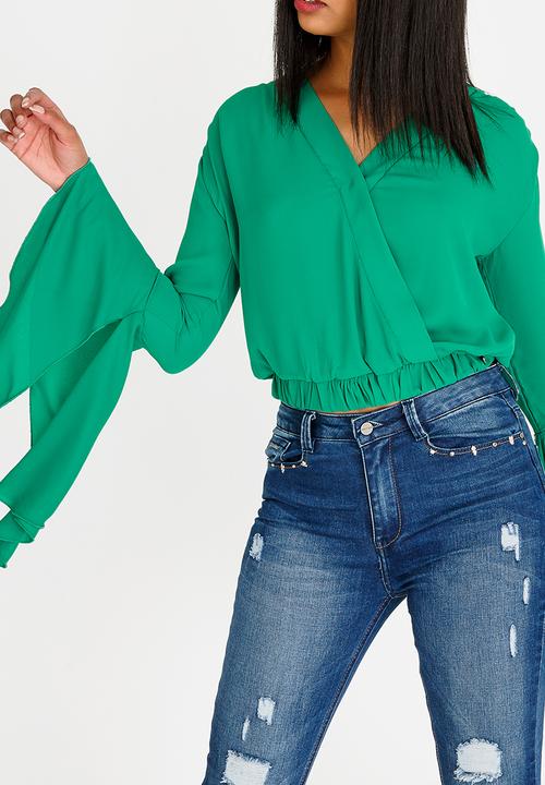 SISSY BOY - Love You Wrap Blouse Green