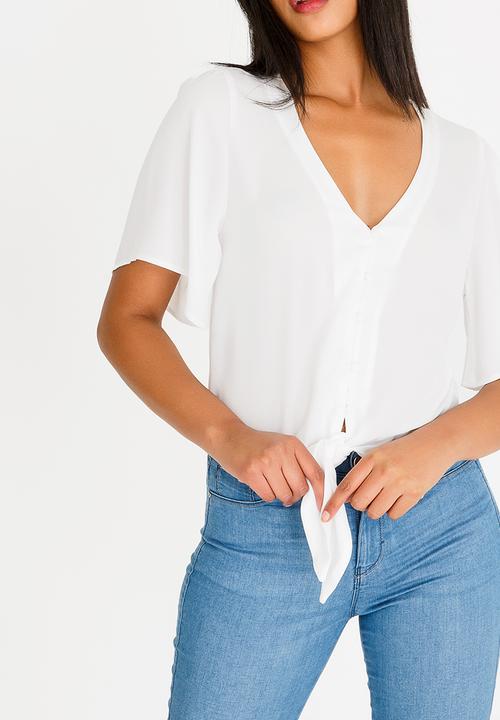 SISSY BOY - Tie Detail Blouse Off White
