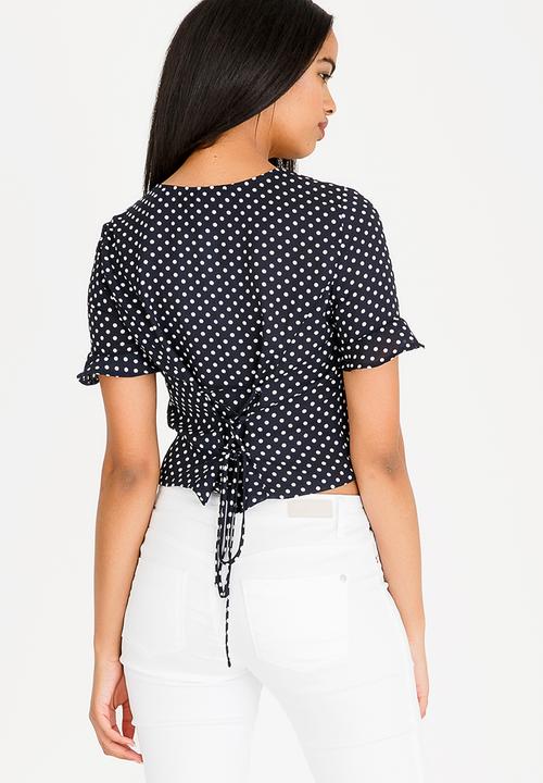 SISSY BOY - Gossip Spot Crop Top Navy & White
