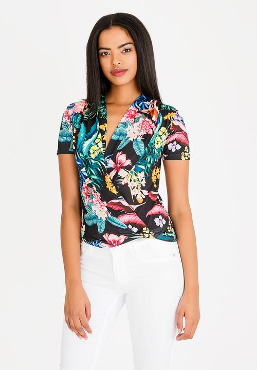 SISSY BOY - Crazy Times Printed Wrap Top Multi-colour