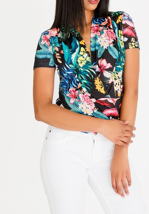 SISSY BOY - Crazy Times Printed Wrap Top Multi-colour
