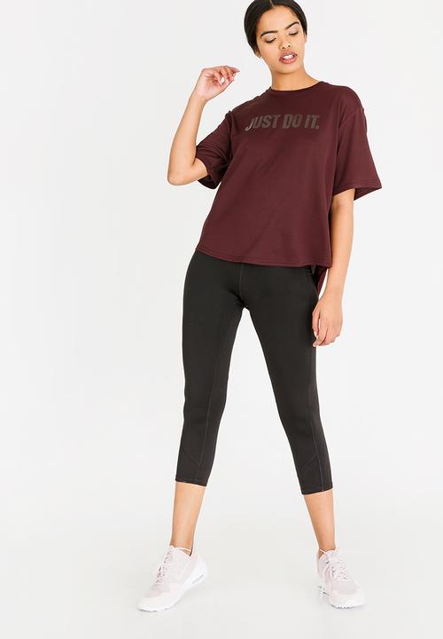 Nike - Nike Dry Short Sleeve Training Top Burgundy