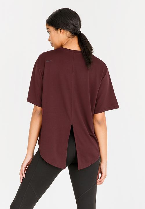 Nike - Nike Dry Short Sleeve Training Top Burgundy