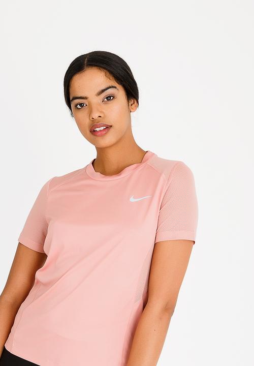 Nike - Nike Miler Short-Sleeve Running Top Mid Pink