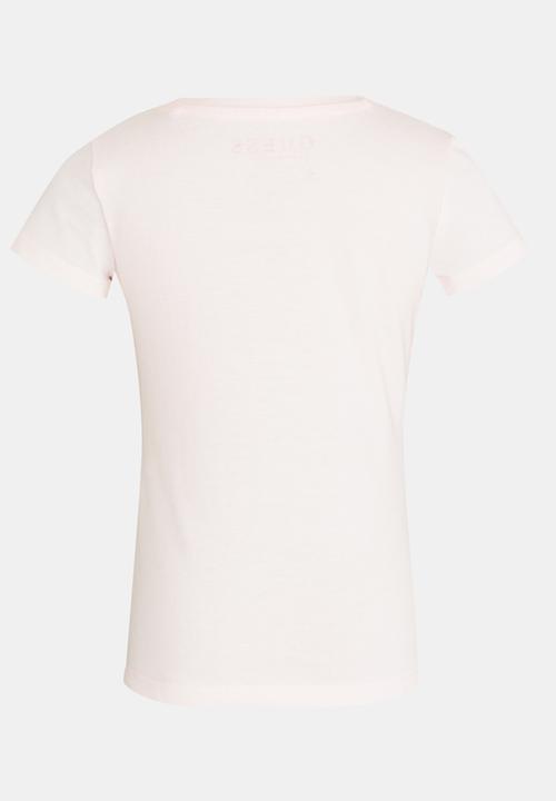 GUESS - Lined Guess Tee Pale Pink